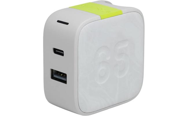 Infinity Lab Instant Charger 65W 2 USB Powerful USB-C and USB-A GaN PD charger - White